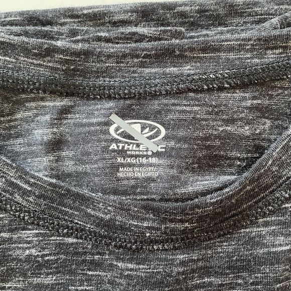 Athletic Works Heather Black Raglan Sleeve Crew Neck T-Shirt Women’s Size XL - Picture 5 of 7